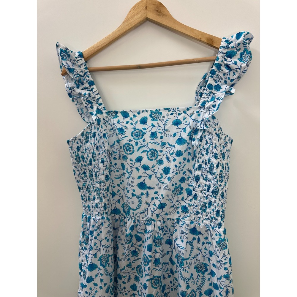 Draper James Paisley Flutter Strap Smocked Midi Dress Large Wedding Coquette - Picture 6 of 16